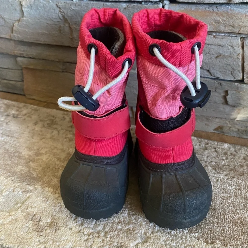Columbia Powderbug Wool Lined Snow Boots Waterproof Tall Drawstring Pink: 4